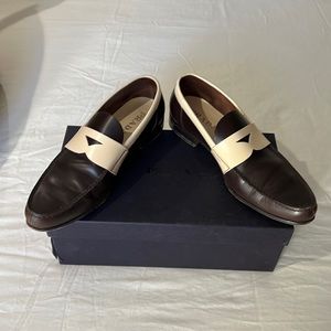 Prada brown and cream loafer